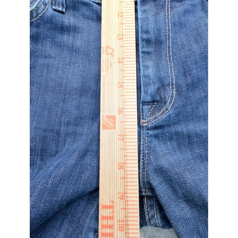 7 For All Mankind Ginger Jeans Women 30 Blue Wide Leg Flare Dark Wash Stretch